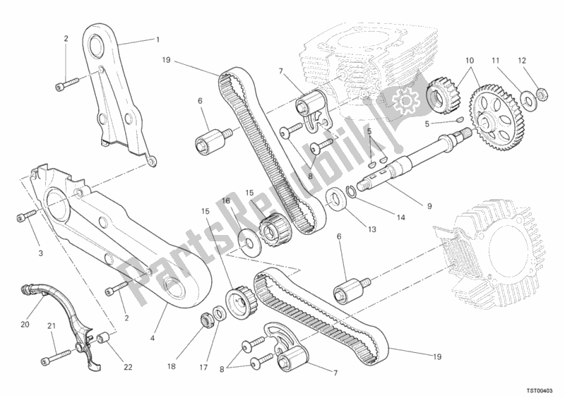 Alle onderdelen voor de Distributieriem van de Ducati Monster 795 Thailand 2012